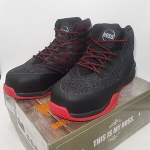 NEW Hoss Boots Rim Fly Black Red High Top Composite Toe Men's 11